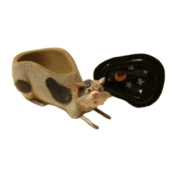 HARMONY KINGDOM MEOW AT THE MOON SERIES SMALL TRINKET CAT BOX BIANCA THE CAT - Picture 7 of 10